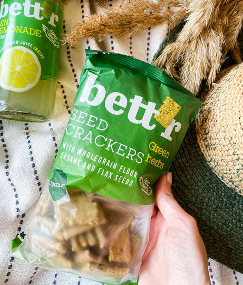 Ekologški sėklų krekeriai su žolelėmis