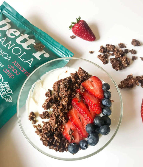 Ekologiška granola su migdolais  ir šokolado gabaliukais