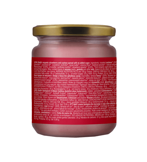 Ekologiškas braškių ir anakardžių kremas, be pridėtinio cukraus