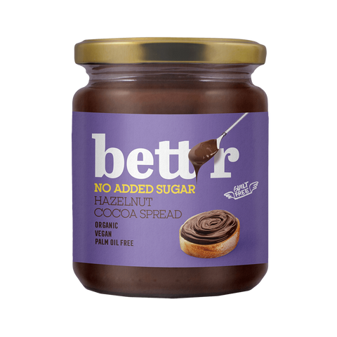 Ekologiškas lazdyno riešutų ir kakavos kremas, be pridėtinio cukraus