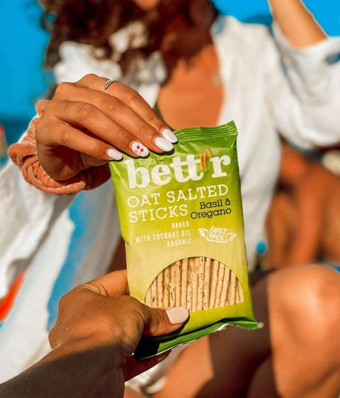 Ekologiškos sūdytos avižų lazdelės su baziliku ir raudonėliu