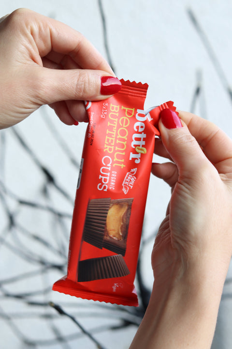 Ekologiški riešutų sviesto krepšeliai su žemės riešutų kremu