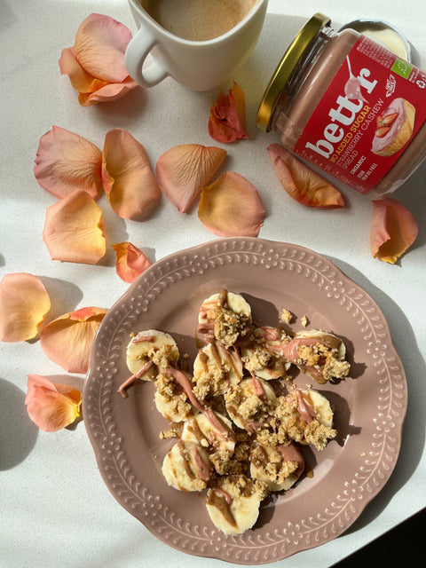 Ekologiškas braškių ir anakardžių kremas, be pridėtinio cukraus