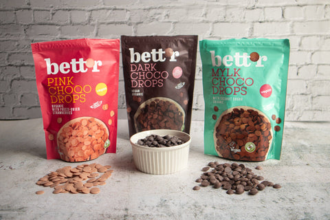 Ekologiški šokolado lašeliai (drops) MYLKY