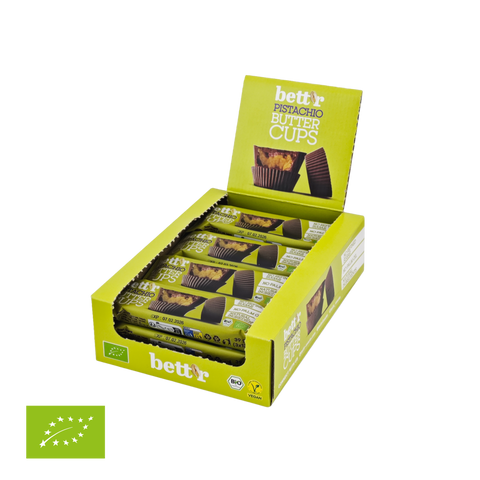 Ekologiški riešutų sviesto krepšeliai su pistacijų kremu