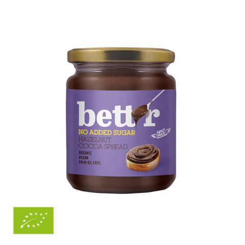 Ekologiškas lazdyno riešutų ir kakavos kremas, be pridėtinio cukraus