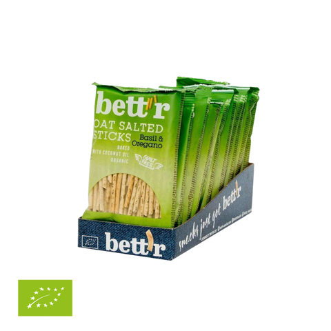 Ekologiškos sūdytos avižų lazdelės su baziliku ir raudonėliu