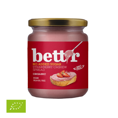 Ekologiškas braškių ir anakardžių kremas, be pridėtinio cukraus