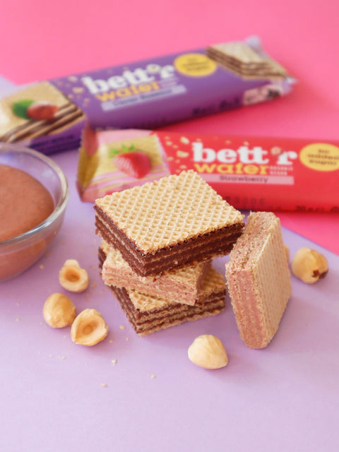 Ekologiškas vaflis su anakardžių braškių kremu, be pridėtinio cukraus