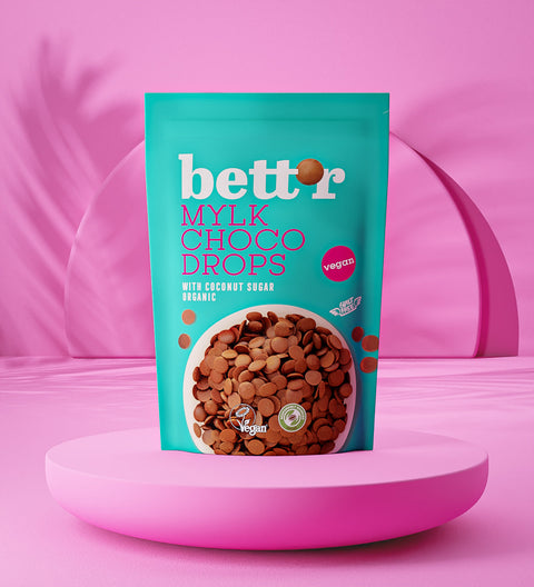 Ekologiški šokolado lašeliai (drops) MYLKY