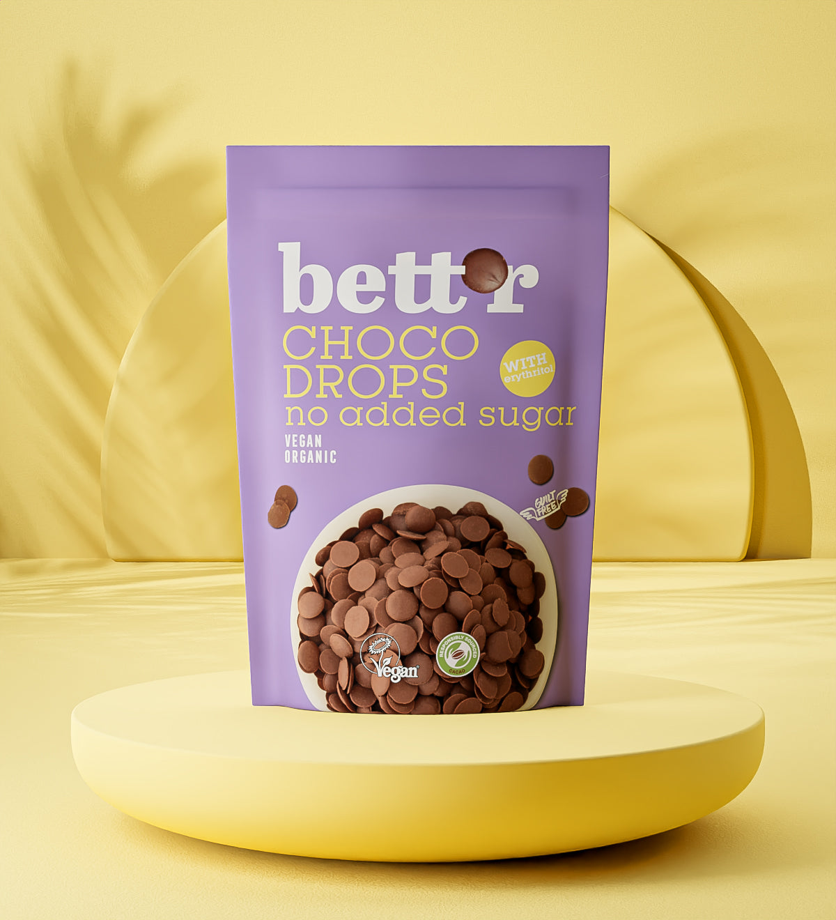 CHOCO DROPS su eritritoliu, Bett'r, 200g – Bettr Food Lietuva