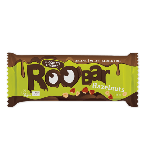Ekologiškas šokoladu padengtas lazdyno riešutų batonėlis