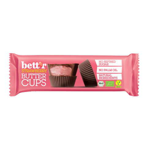 BIO riešutų sviesto krepšeliai su braškių kremu