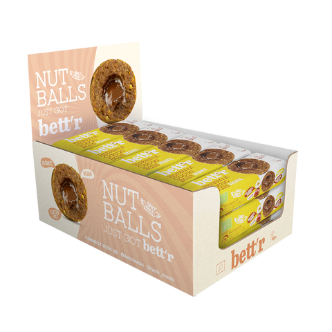 Ekologiški vaisių rutuliukai su lazdyno riešutų ir kakavos įdaru