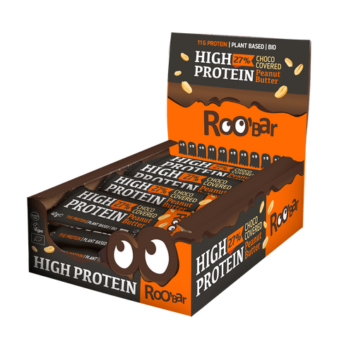 Ekologiškas šokoladu aplietas baltymų batonėlis su žemės riešutais