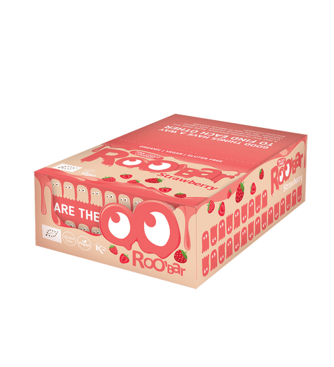 Ekologiškas rožinis šokoladu dengtas braškinis batonėlis