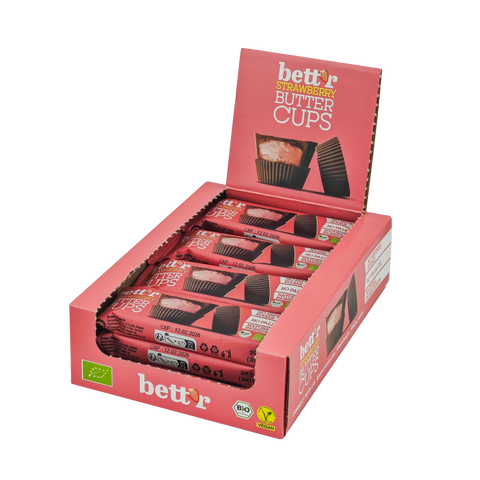 BIO riešutų sviesto krepšeliai su braškių kremu