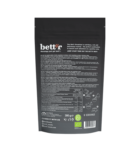 Ekologiška baltymų granola su žemės riešutais ir kakava