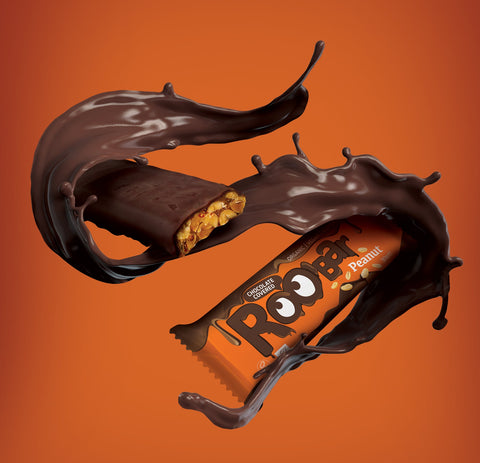 Ekologiškas šokoladu padengtas žemės riešutų batonėlis